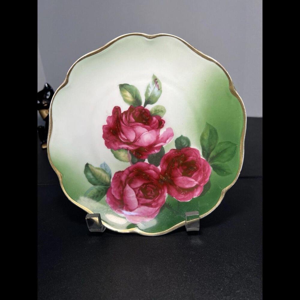 R.C. Rosenthal Bavaria Antique 1891-1906 Chrysantheme Cabinet Plate 8” R.Dufour